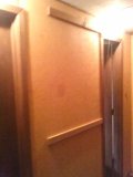 TWO little doors, both going into the same gigantic walk in closet that probably used to be a bedroom....