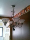 Pretty chandelier in the kitchen.